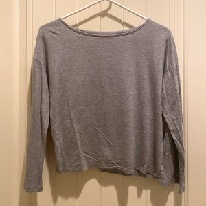 MADEWELL oversized cropped grey long sleeve t-shirt